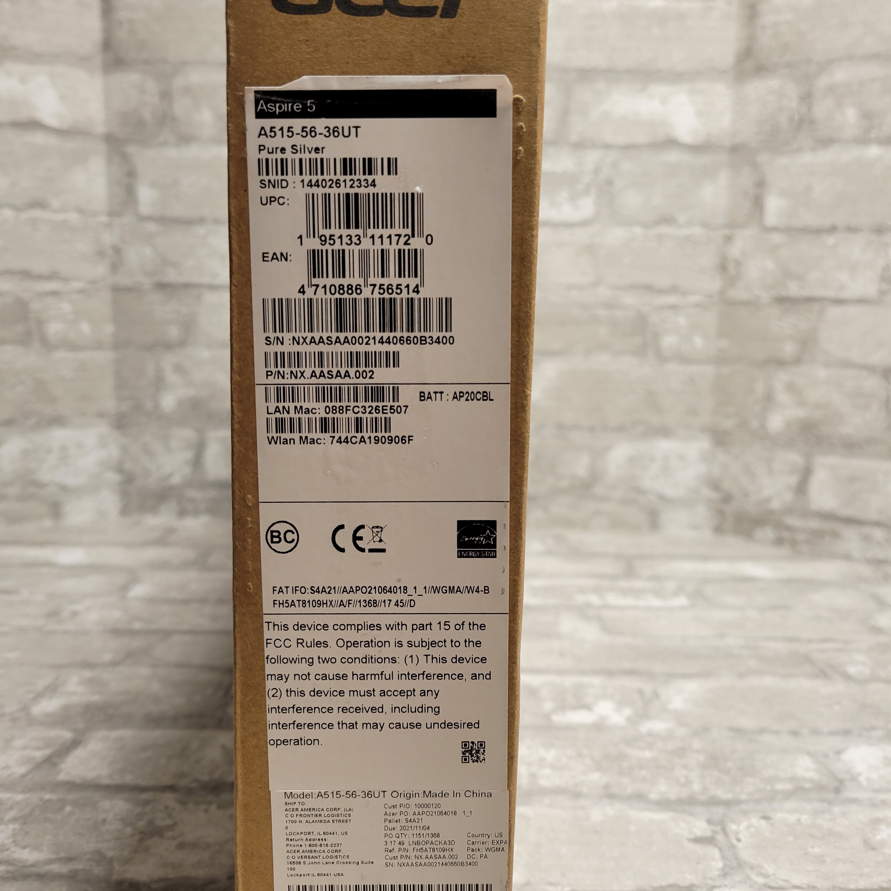 Acer Aspire 5 A515-56-36UT, 15.6" Full HD Display, 11th Gen Intel Core i3-1115G4 Processor, 4GB DDR4, 128GB NVMe SSD, WiFi 6, Windows 11 Home (S Mode) (8030970511598)
